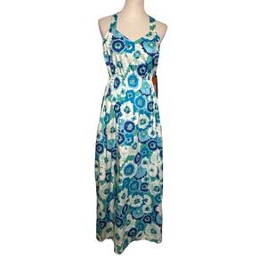 Floral Blue and White Maxi Dress